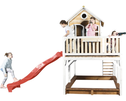 Speelhuis met glijbaan en zandbak voor kinderen