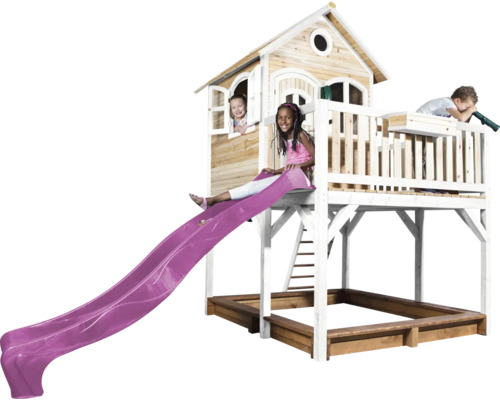 Speelhuis met glijbaan en zandbak voor kinderen