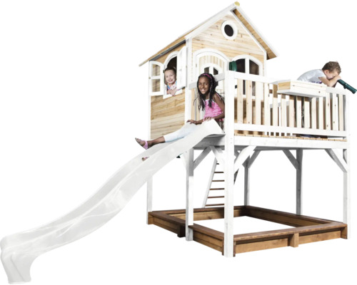 Speelhuis met glijbaan en zandbak voor kinderen