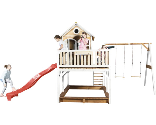 Speeltoren met glijbaan, schommel en zandbak voor kinderen