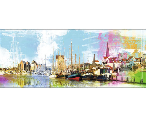 PURE LIVING Schilderij glas Rostock II 50x125 cm