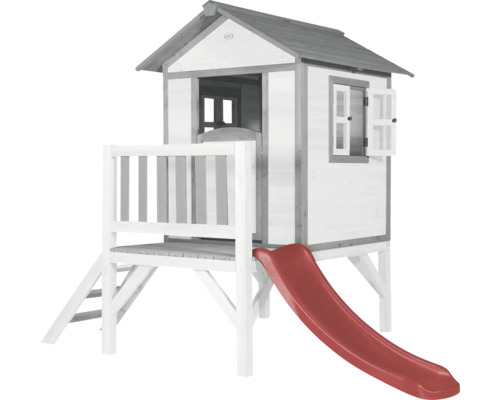 Speelhuis met rode glijbaan voor kinderen