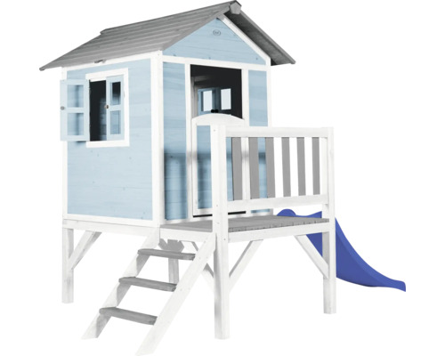 AXI Speelhuis Lodge XL caribisch blauw met blauwe glijbaan 240x167x189 cm