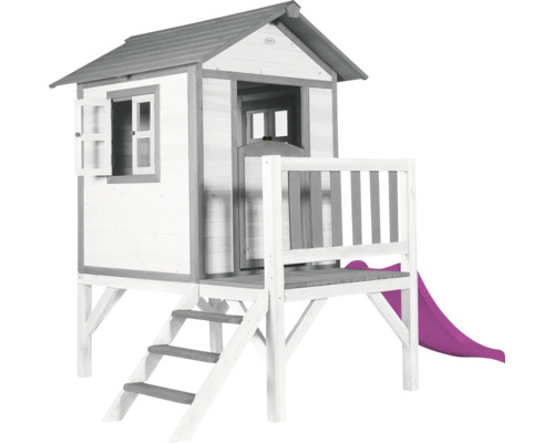AXI Speelhuis Lodge XL klassiek met paarse glijbaan 240x167x189 cm