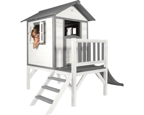 Houten speelhuis met glijbaan en trap voor kinderen