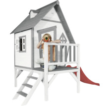 Speelhuis met glijbaan, terras en kind