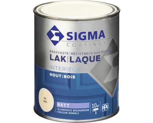 SIGMA Interieur lak mat wit RAL 9001 750 ml