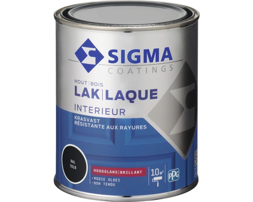 SIGMA Interieur lak hoogglans antraciet 750 ml Lakblik voor binnen van Sigma Coatings