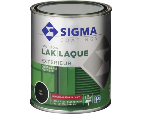 SIGMA Exterieur lak hoogglans donkergroen 750 ml Sigma Coatings Hout Lak voor buiten blik