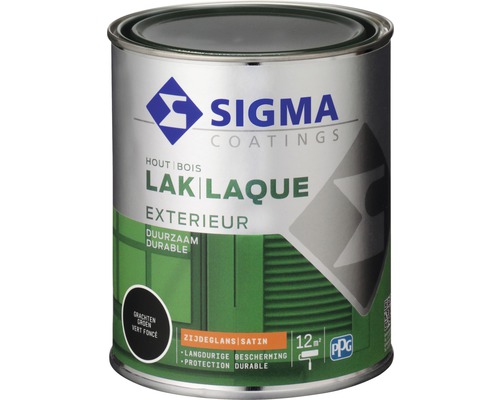 SIGMA Exterieur lak zijdeglans grachtengroen 750 ml Sigma Coatings houtlak voor buiten in verfblik