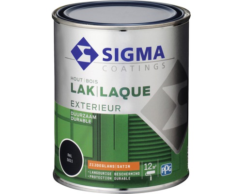 SIGMA Exterieur lak zijdeglans donkerblauw 750 ml Sigma lakverf voor buitenhout