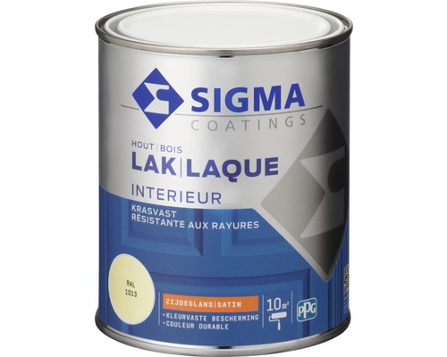SIGMA Interieur lak zijdeglans RAL 1013 750 ml Sigma Coatings Houtlak voor binnengebruik blik