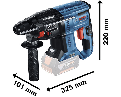 Boschhamer met de afmetingen 325 mm x 101 mm x 220 mm