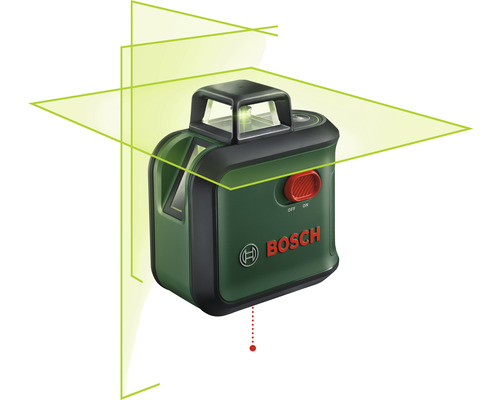 Bosch Logo. Kruislijnlaser met horizontale en verticale laserlijn.