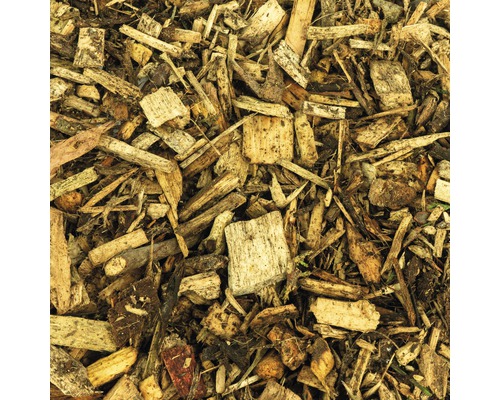 Close-up van houtsnippers voor de tuin