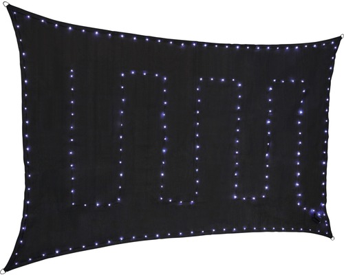 PEDDYSHIELD Schaduwdoek met LED-verlichting rechthoek grijs 200x300 cm