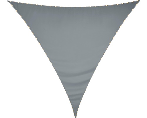PEDDYSHIELD Schaduwdoek met LED-verlichting driehoek grijs 360x360x360 cm Driehoekig zonnescherm voor buiten