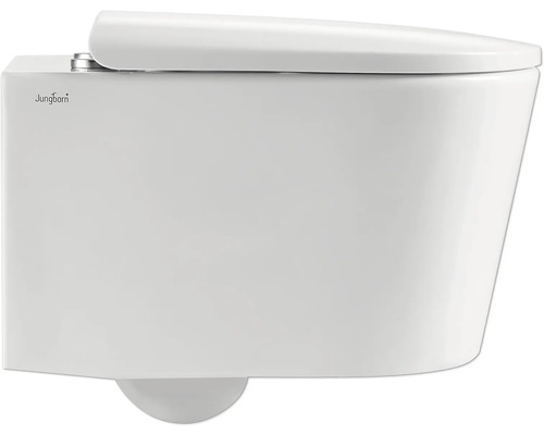 Jungborn wandcloset met diepspoeling en deksel, zijaanzicht