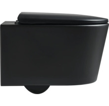 JUNGBORN Spoelrandloos toilet One incl. soft close en quick-release mat zwart-thumb-4