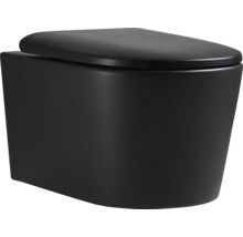 JUNGBORN Spoelrandloos toilet One incl. soft close en quick-release mat zwart-thumb-0
