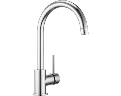 Verchroomde kraan met hoge uitloop