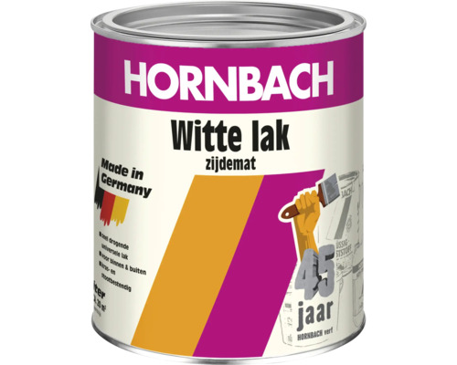 Blik witte zijdematte lak van Hornbach