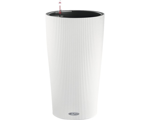 LECHUZA All-in-One Set Bloempot Color Cilindro Kunststof wit Ø 32 cm H 56 cm Hoge witte plantenbak met irrigatiesysteem