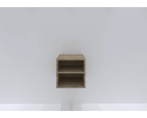 Houtkleurige wandplank met twee vakken