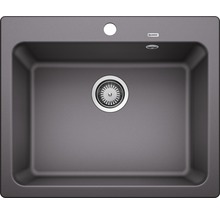 Steengoed spoelbak met afvoergarnituur en Blanco logo