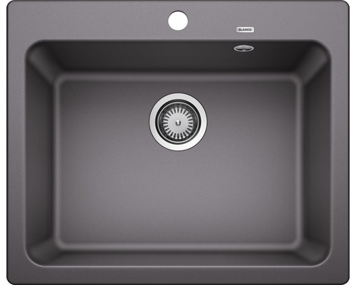 Steengoed spoelbak met afvoergarnituur en Blanco logo