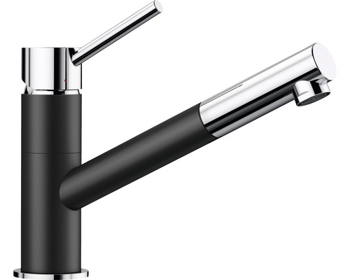 BLANCO Keukenkraan met uittrekbare handdouche Kano-S chroom/zwart BLANCO Keukenkraan met uittrekbare handdouche Kano-S chroom/zwart
