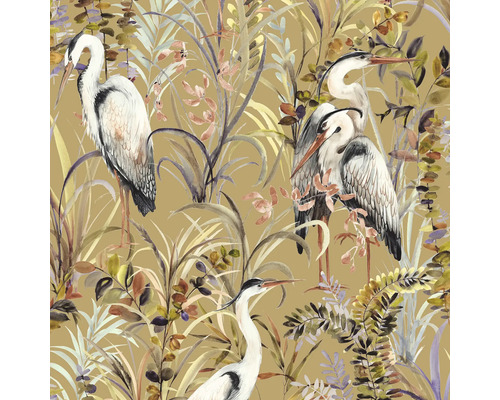 SUPERFRESCO EASY Vliesbehang 120560 Tropical Heron beige Behang met reiger- en plantenmotief