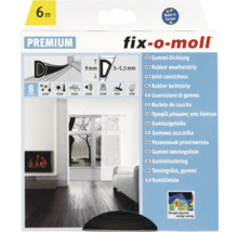 Fix-o-moll rubber tochtstrip, zes meter, negen millimeter