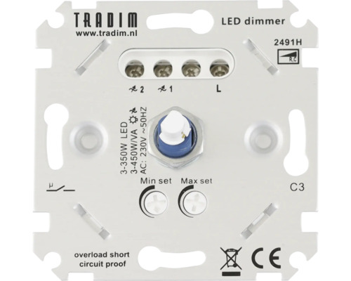 TRADIM LED Muurdimmer 2491H 450W (R,C) TRADIM LED Muurdimmer 2491H 450W (R,C)