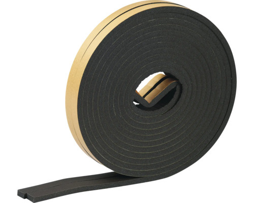 FIX-O-MOLL Tochtband zelfklevend Permanent zwart 6 m Rol schuimrubberen afdichtingsband met plakstrip
