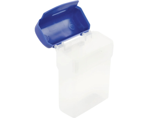 Transparante opbergdoos met blauw deksel