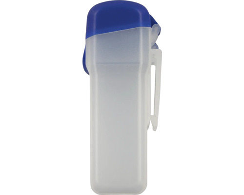 Meetbeker met blauw deksel en clip