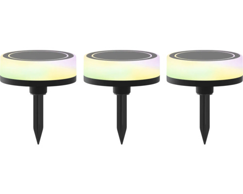 CALEX Smart Outdoor LED grondspotset 10 cm RGB+CCT 24V zwart, 3 stuks-0