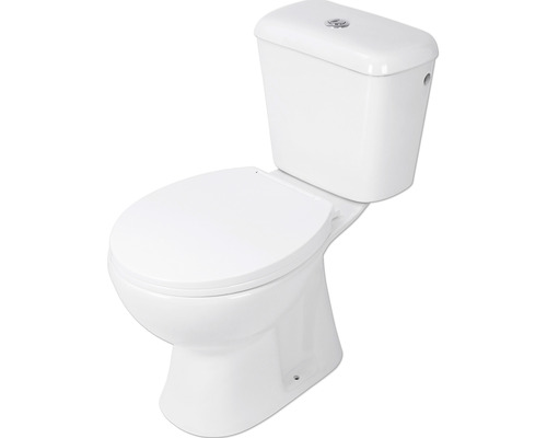 DIFFERNZ Duoblok toilet met AO uitgang glans wit incl. softclose wc-bril Staand toilet van keramiek