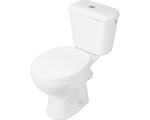 DIFFERNZ Duoblok toilet met PK uitgang glans wit incl. softclose wc-bril Witte staande toiletpot met reservoir