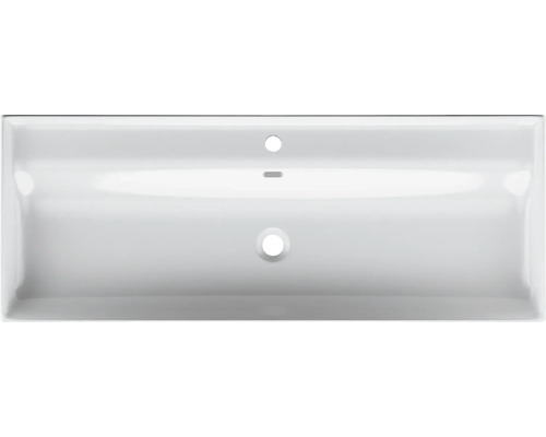 Rechthoekige wastafel van keramiek, bovenaanzicht