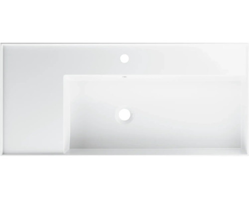 Wastafelblad met wasbak en kraangat