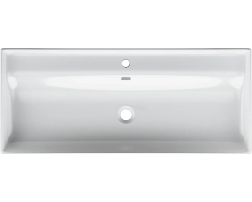Rechthoekig bad van sanitairacryl met overloop en afvoergarnituur
