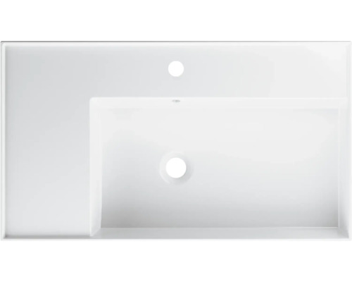 Wastafel van keramiek, bovenaanzicht