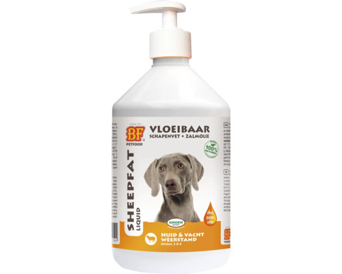 BIOFOOD Schapenvet vloeibaar met zalmolie 500 ml BIOFOOD Schapenvet vloeibaar met zalmolie 500 ml