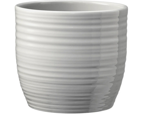 Ronde plantenpot van keramiek met ribbelpatroon