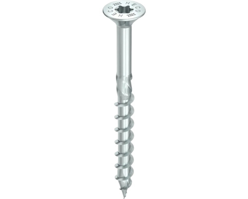 HECO Topix-Plus Universele schroef 5,0x60 mm platverzonken kop met freesholtes Torx T20 deeldraad blauw verzinkt, 500 stuks