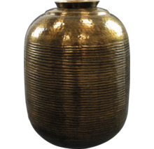 Decoratieve vaas van metaal met horizontale ribbels