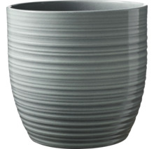 Grijze plantenpot met ribbelpatroon