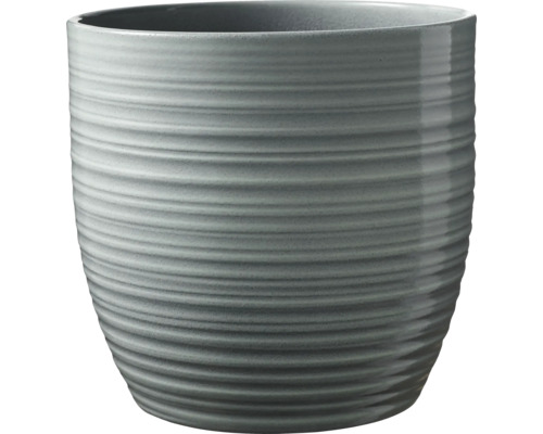 Grijze plantenpot met ribbelpatroon